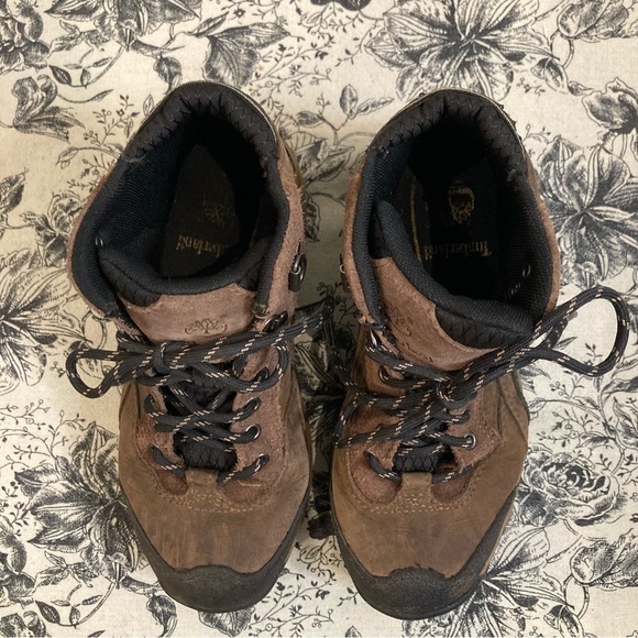 TIMBERLAND Sz 2Y  Hiking Leather Lace Up Ankle Boots Unisex - Picture 4 of 12
